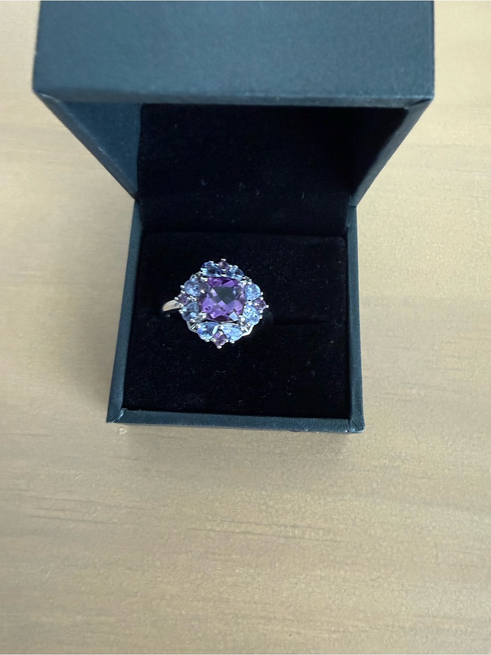 Purple Halo Cocktail Ring - Amethyst-Tone Crystal Statement